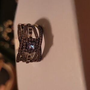 Bomb Party Ring Hematite Size 7 NWT